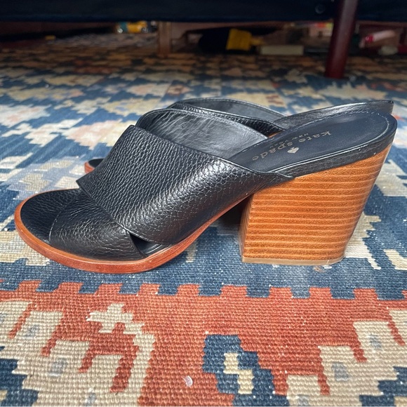 Kate Spade Felda Leather Criss Cross Open Toe Block Heel Slide Sandals Size 7 - Picture 6 of 10